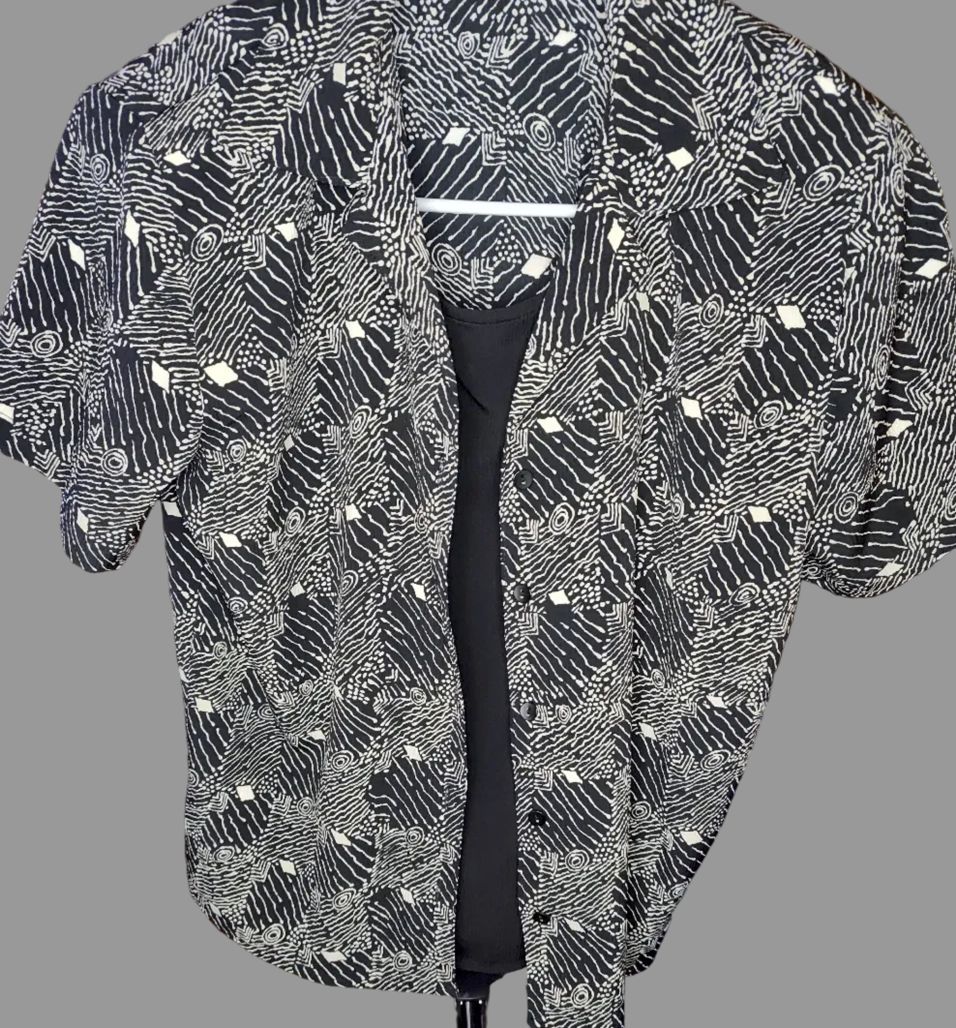 Black and White Cardigan Top