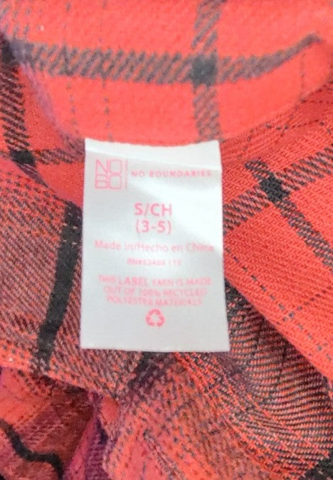 No Boundaries Red Plaid Button Up Shacket - size S