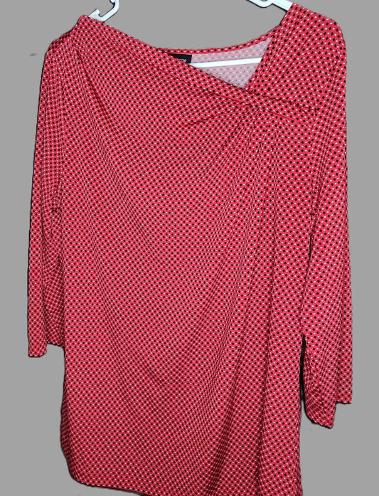 Liz Claiborne Red Polka Dot Blouse - size L