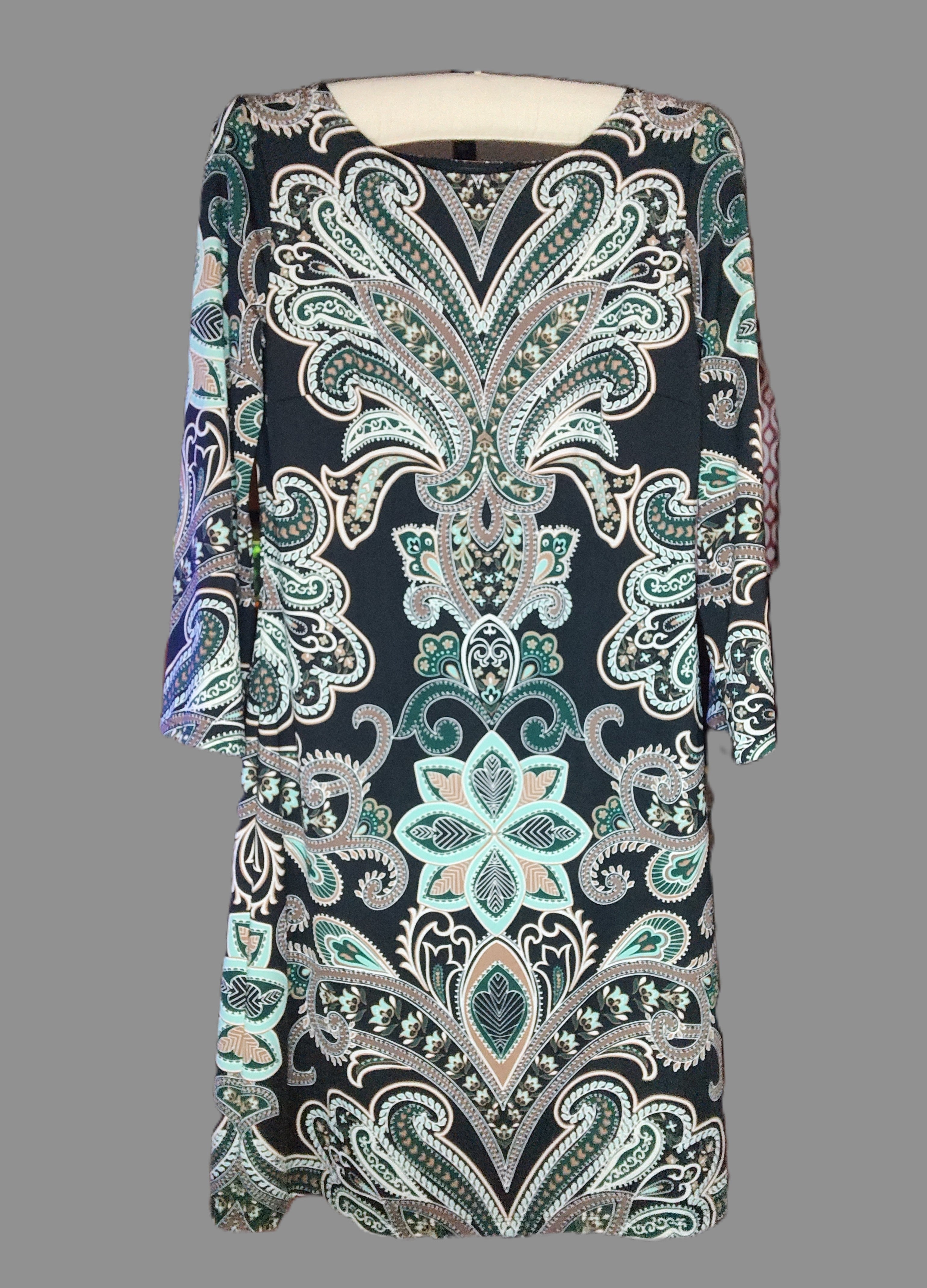 International Concepts INC Paisley Dress with 3/4 Sleeves - size XS