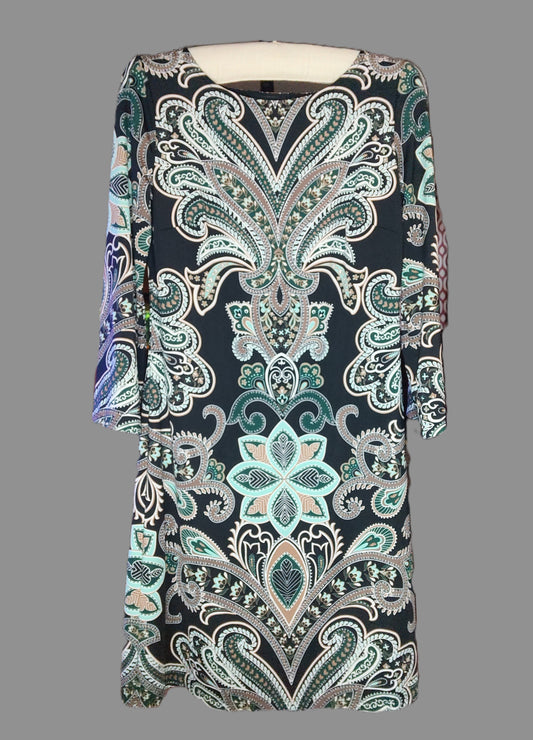 International Concepts INC Paisley Dress with 3/4 Sleeves - size XS