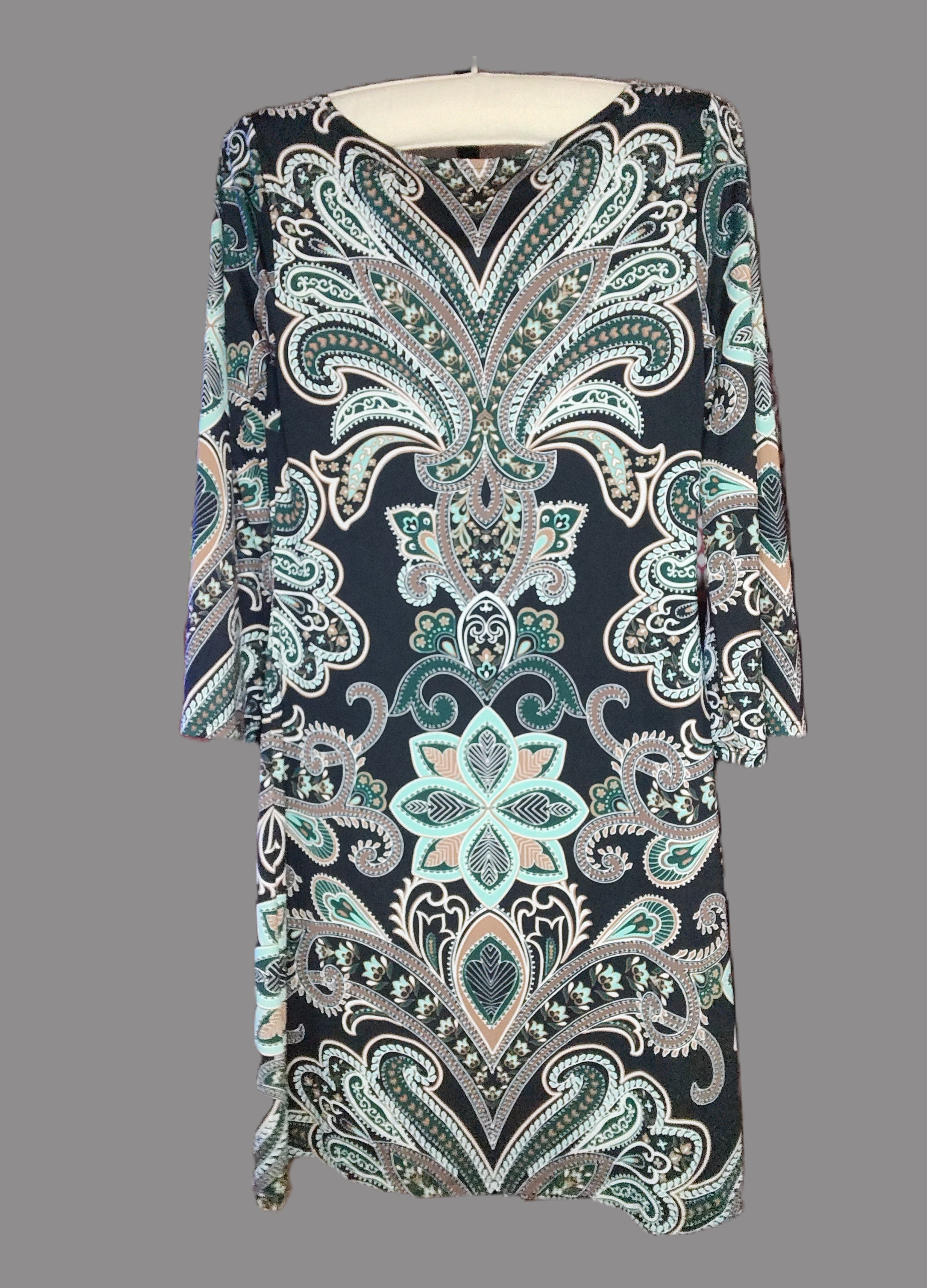 International Concepts INC Paisley Dress with 3/4 Sleeves - size XS