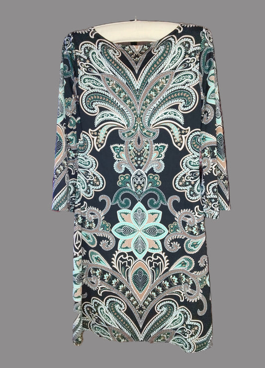 International Concepts INC Paisley Dress with 3/4 Sleeves - size XS