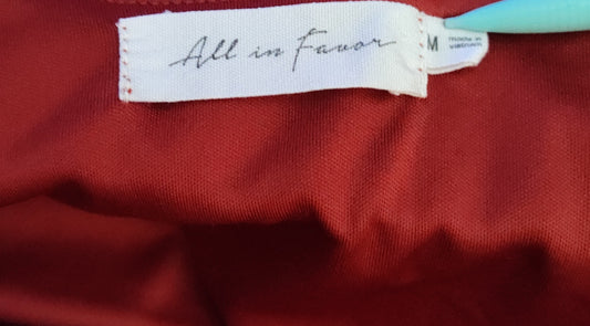 All in Favor Burgundy Wrap Short Dress - size M