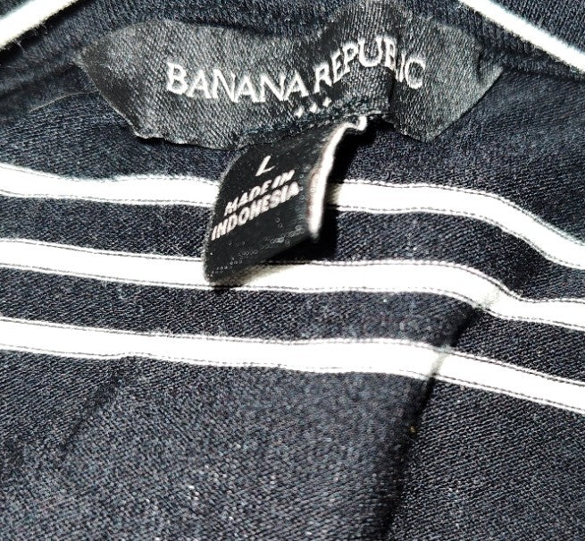 Banana Republic Black Dress with White Stripes - size L