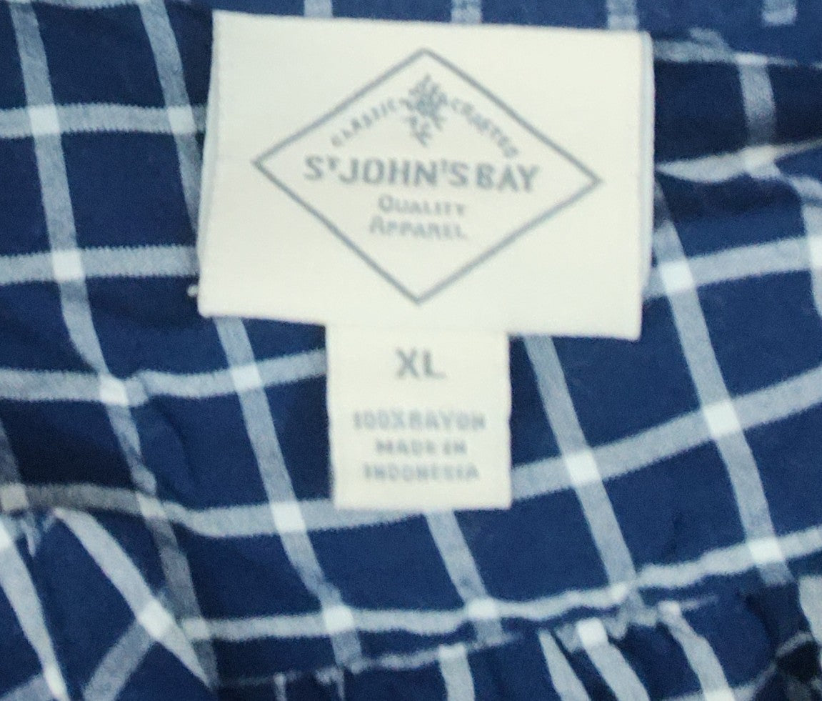 St John's Bay Blue with White Stripes Blouse - size XL
