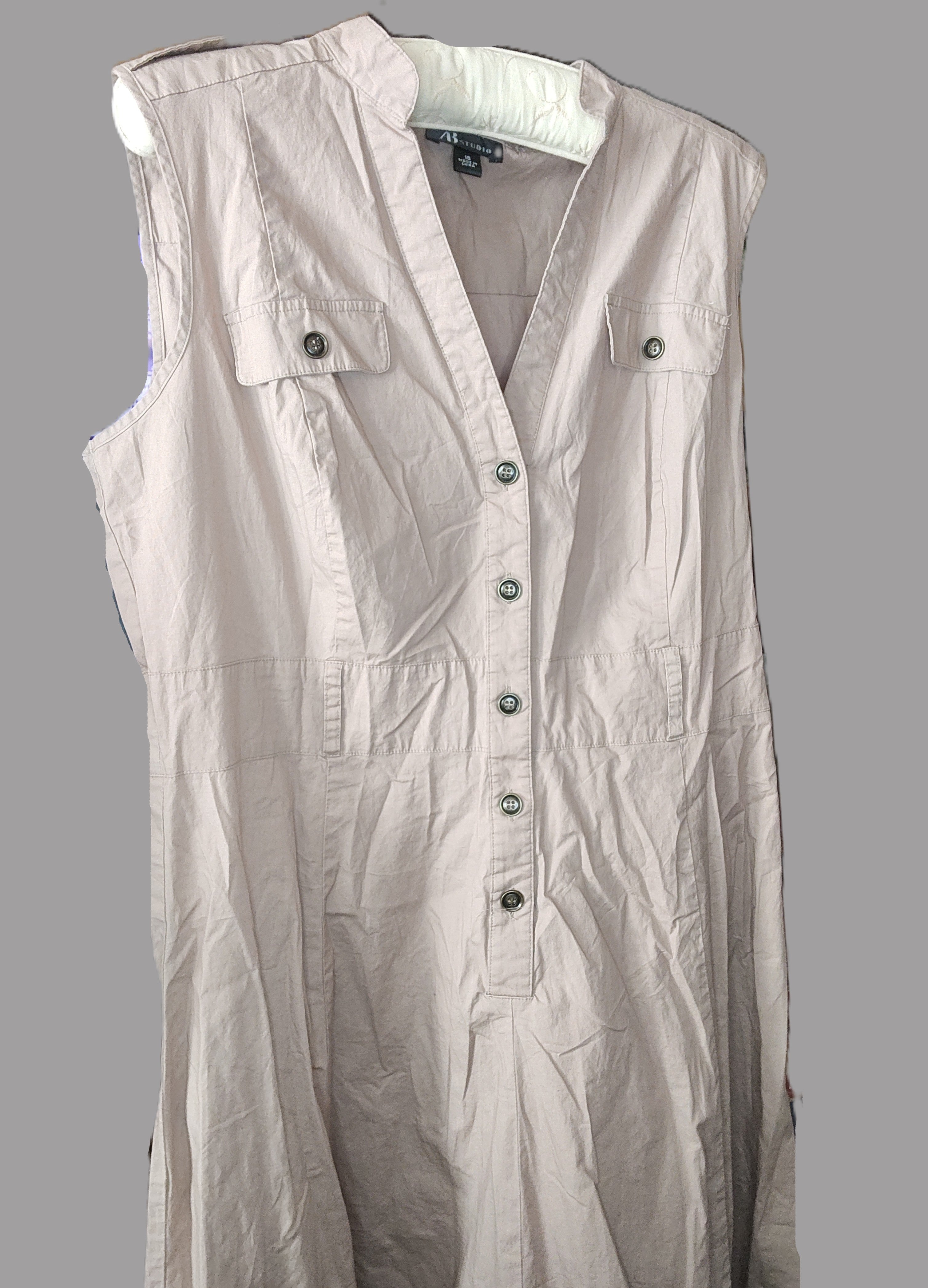 AB Studio Khaki Sleeveless Dress - size 16