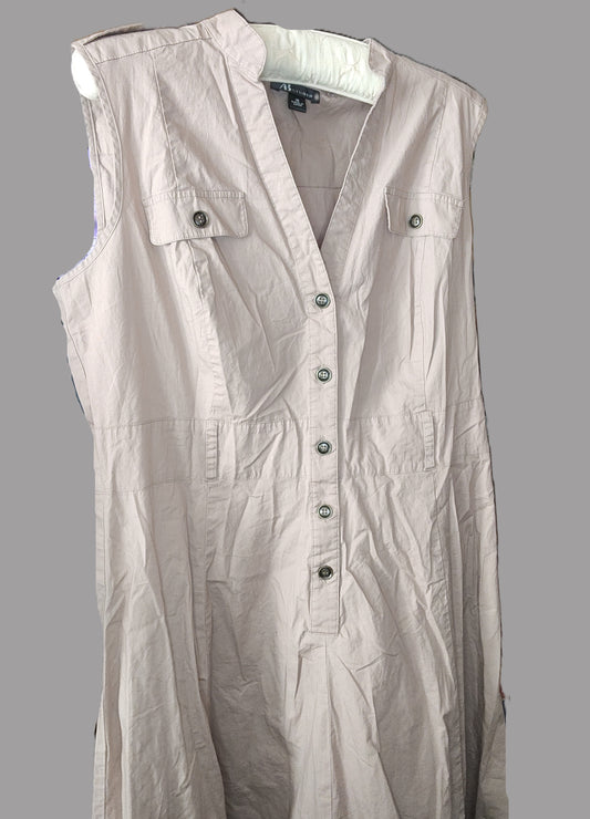 AB Studio Khaki Sleeveless Dress - size 16