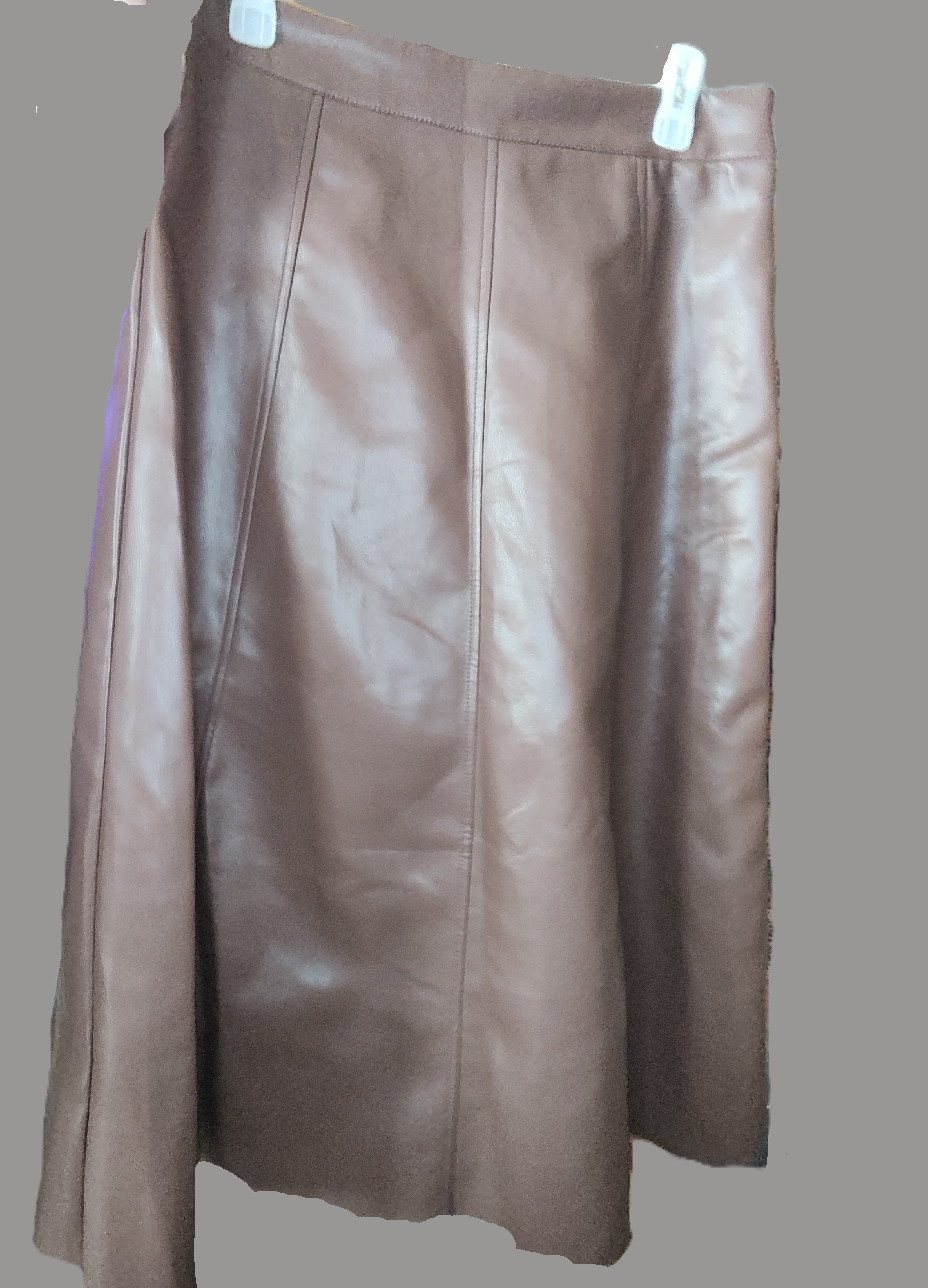 Fashion Nova Brown Faux Leather Long Skirt