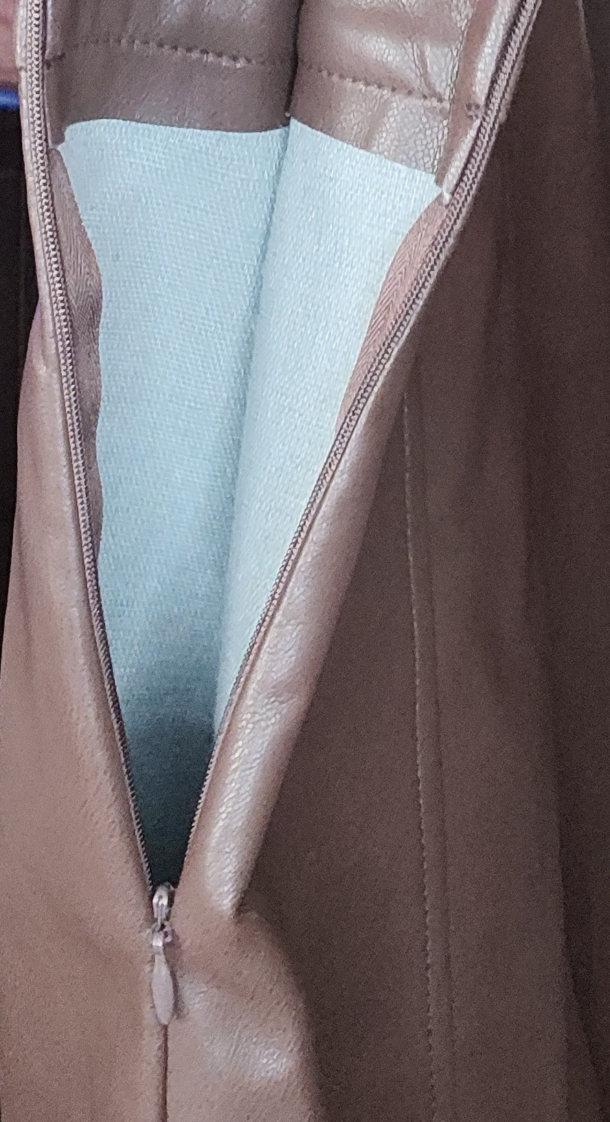 Fashion Nova Brown Faux Leather Long Skirt