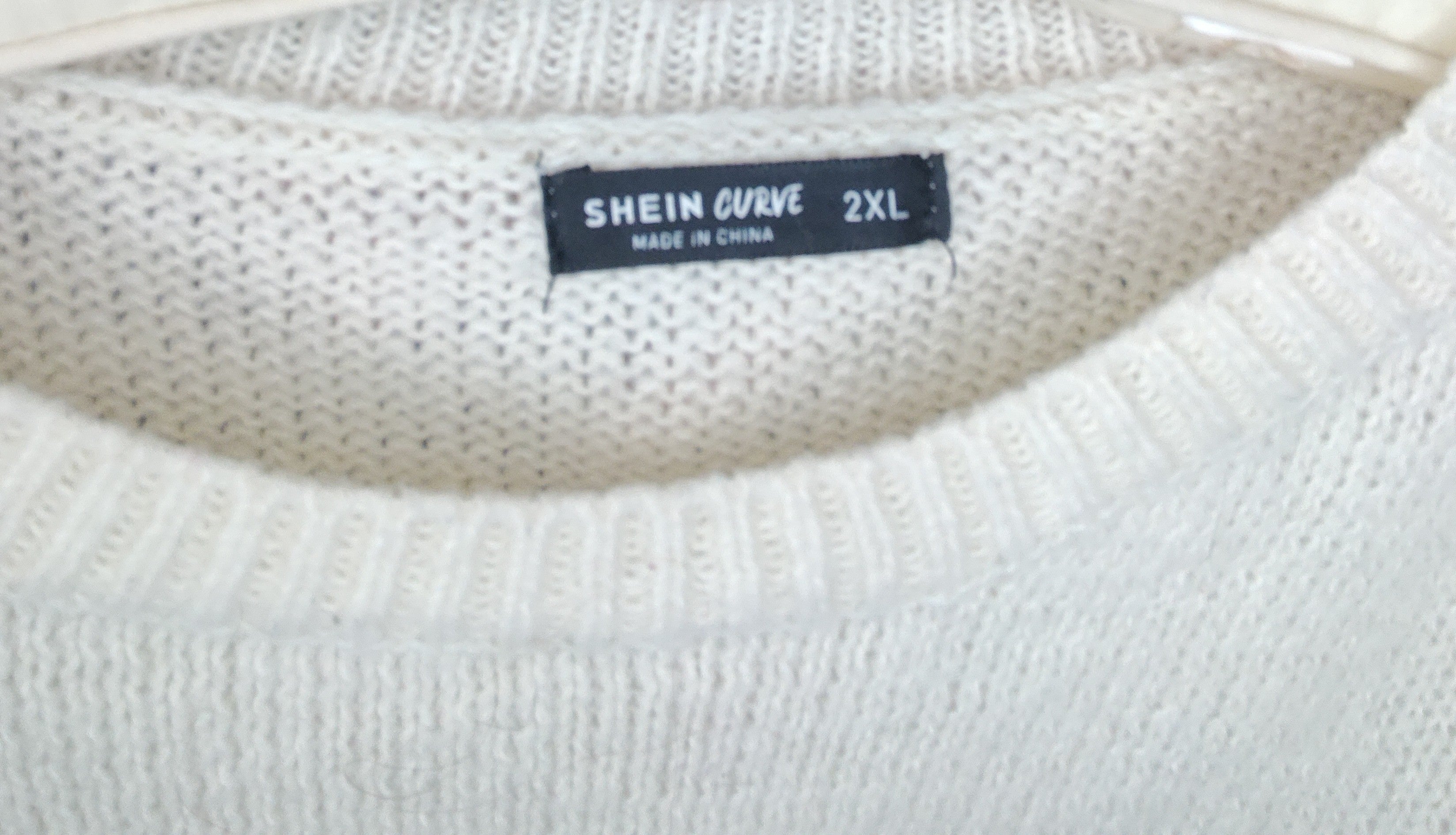 Shein Curve White with Orange Colorblock Sweater - size 2XL