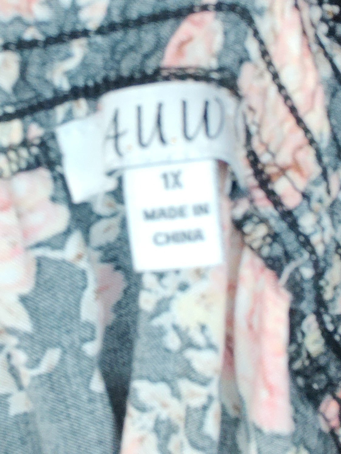 AUW Black Floral Spaghetti Straps Maxi Dress - size 1X