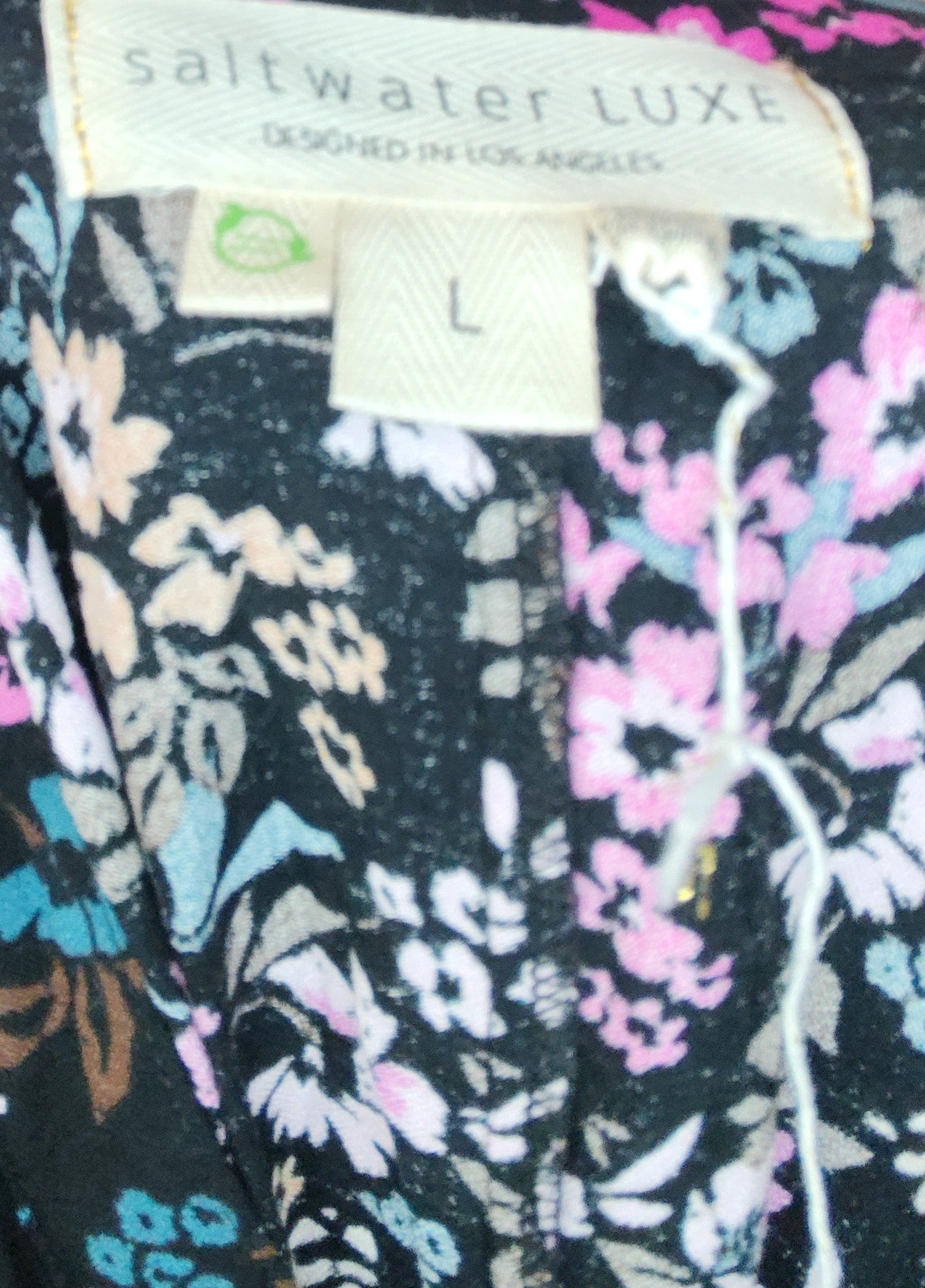 Saltwater Luxe Black Floral Maxi Dress  - size L