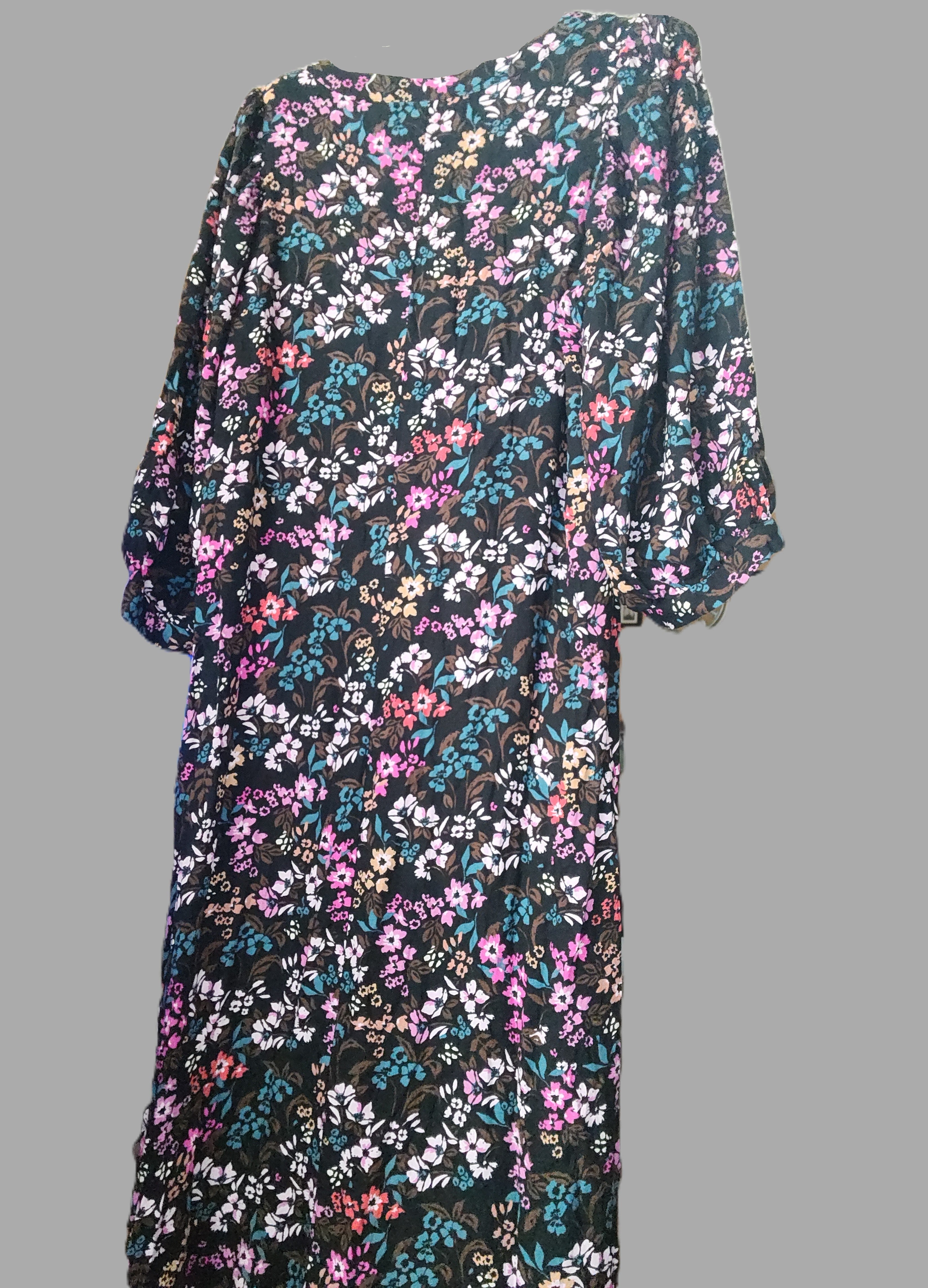 Saltwater Luxe Black Floral Maxi Dress  - size L