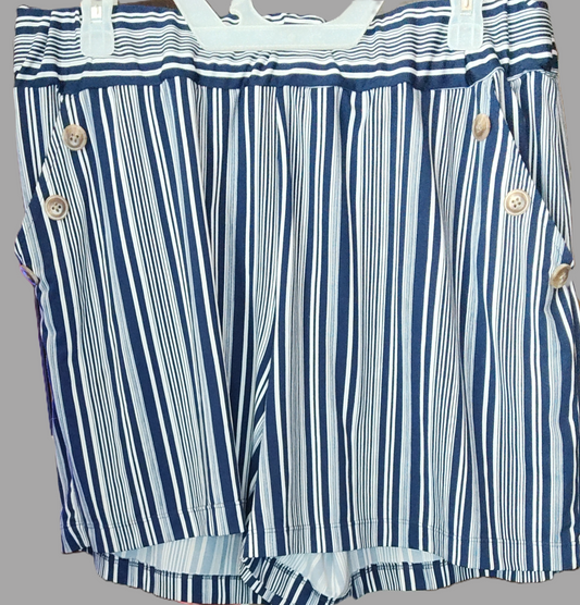 Robert Louis Blue Vertical Stripes Shorts - size XL