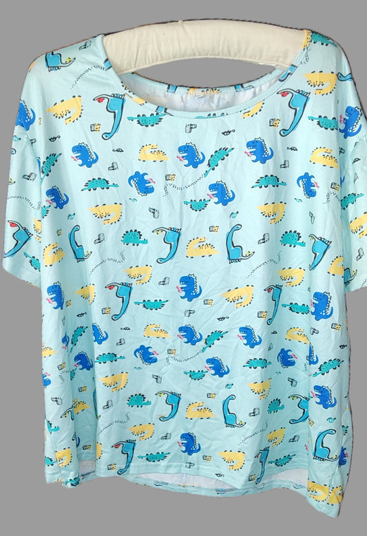 Women's Dinosaur Light Blue Shirt - size 1XL