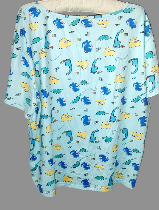 Women's Dinosaur Light Blue Shirt - size 1XL
