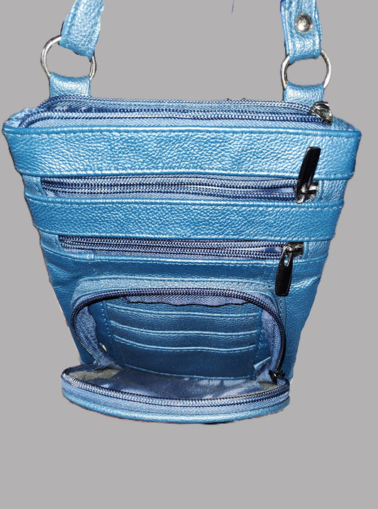 Navy Blue Crossbody Bag with Built-in Card Slots