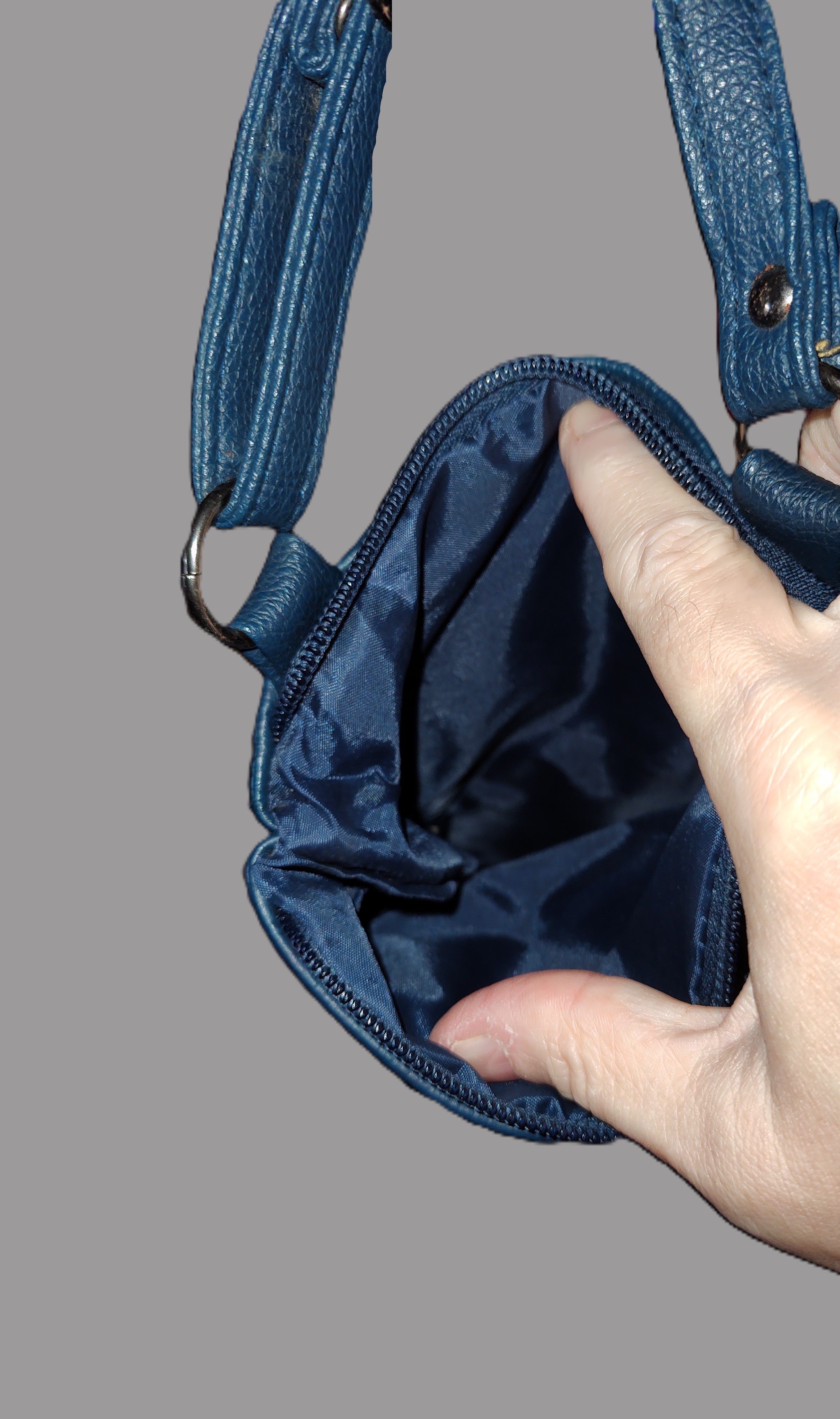 Navy Blue Crossbody Bag with Built-in Card Slots