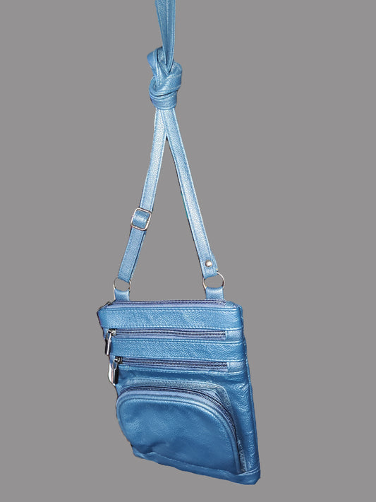Navy Blue Crossbody Bag with Built-in Card Slots