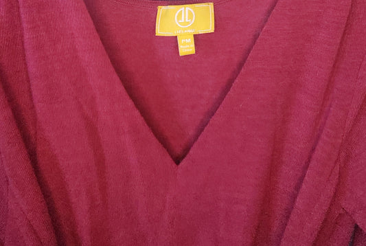 LL Liz Lange Maroon Maxi Sweater Dress with Front Buckle - size PM