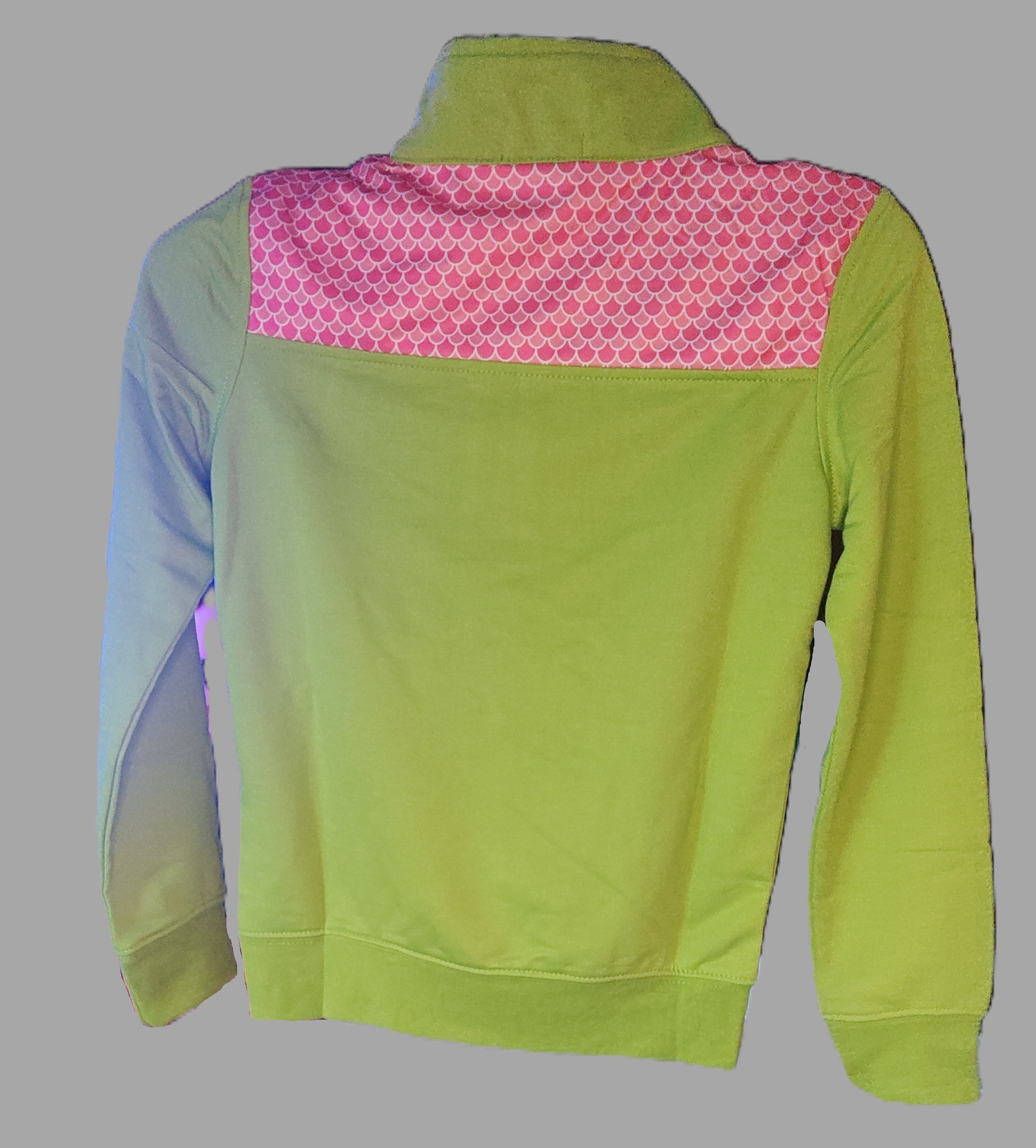 Child's Anna Lane Green with Pink Border Sweatshirt - size S