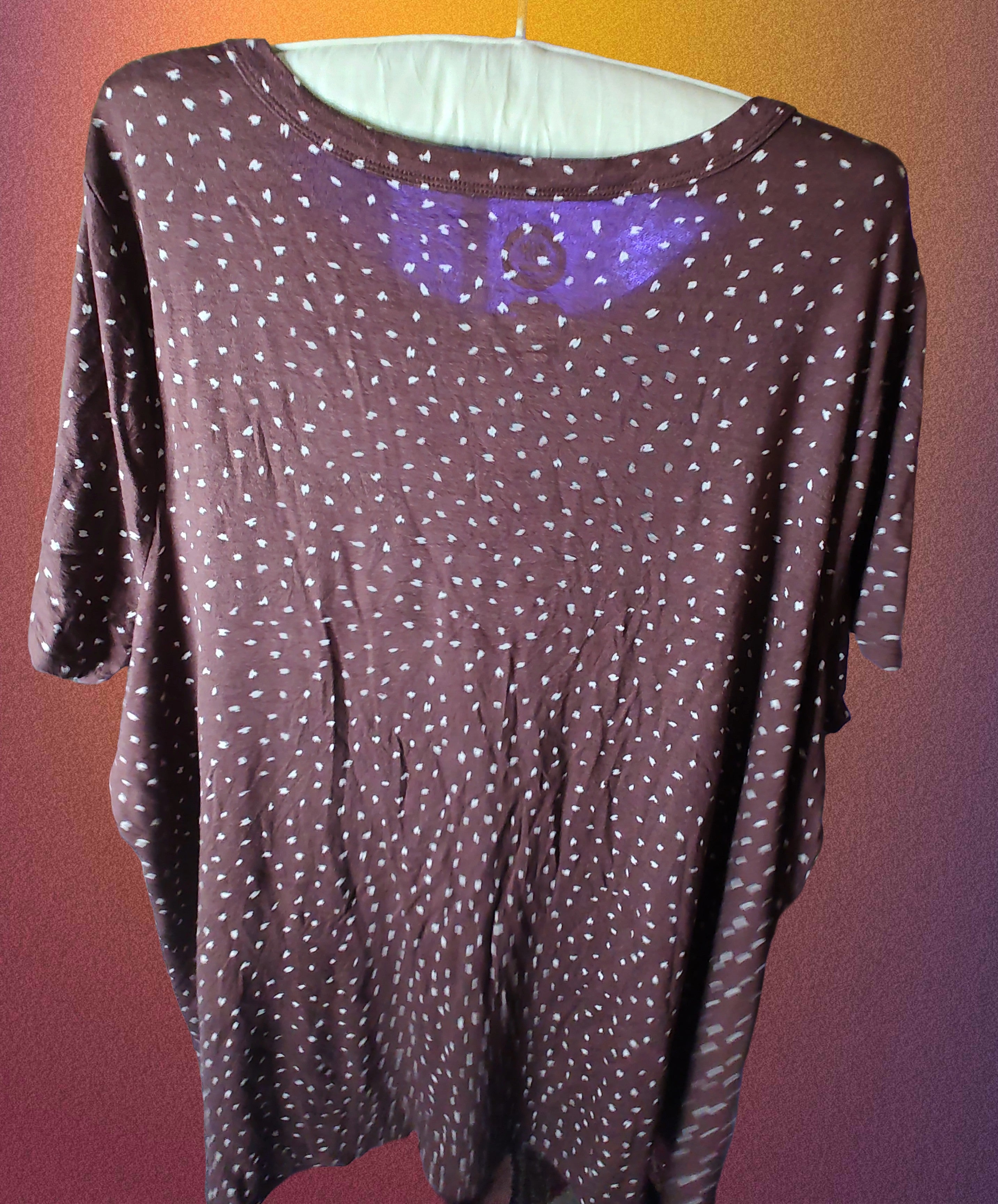 Maurice's Brown with White Polka Dots Shirt - size 2X