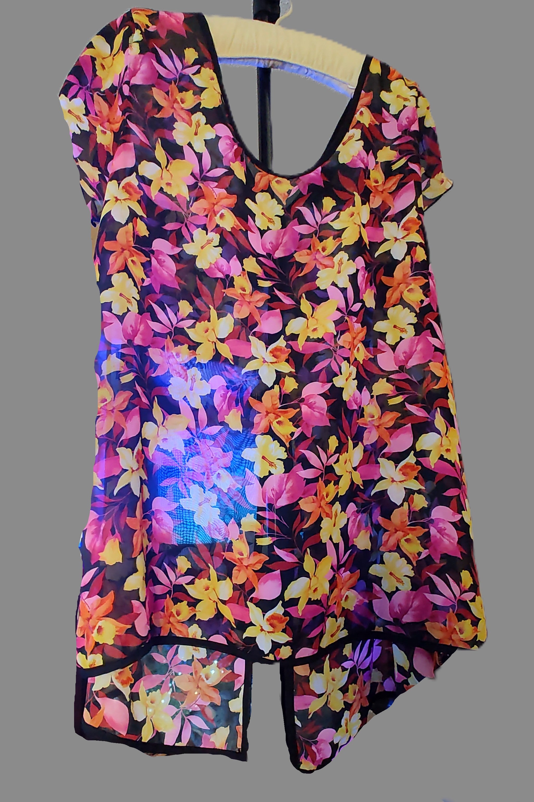Ashley Stewart Colorful Floral Sheer Cardigan - size 14/16