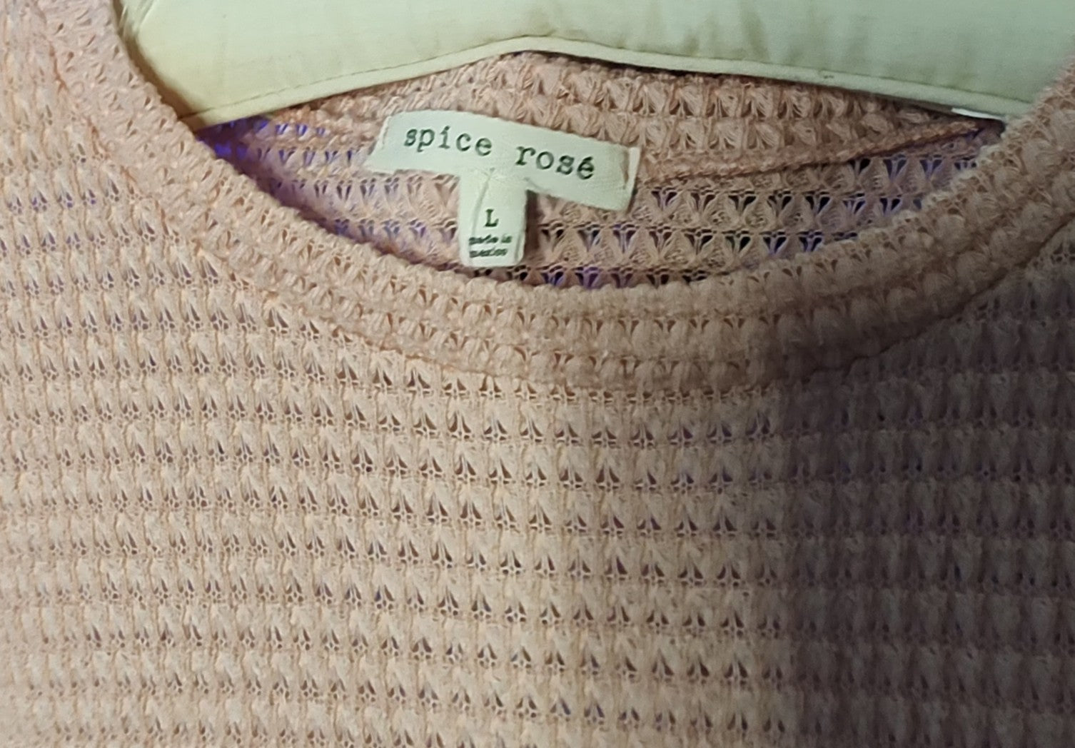 Spice Rose Stretchy Pink Blouse with Pocket - size L