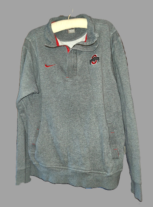 Men's Ohio State Nike Team Quarter Zip Sweatshirt with Pockets - size Medium