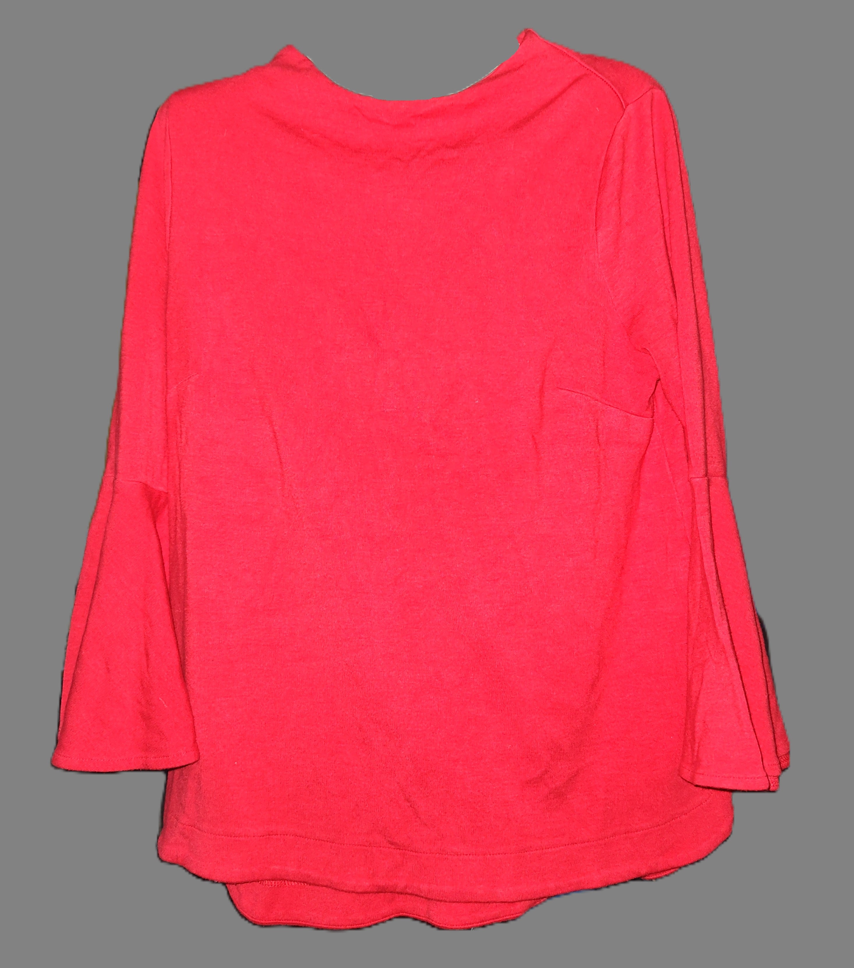 Crown & Ivy 3/4 Sleeve Red Top with Back Zipper - size M