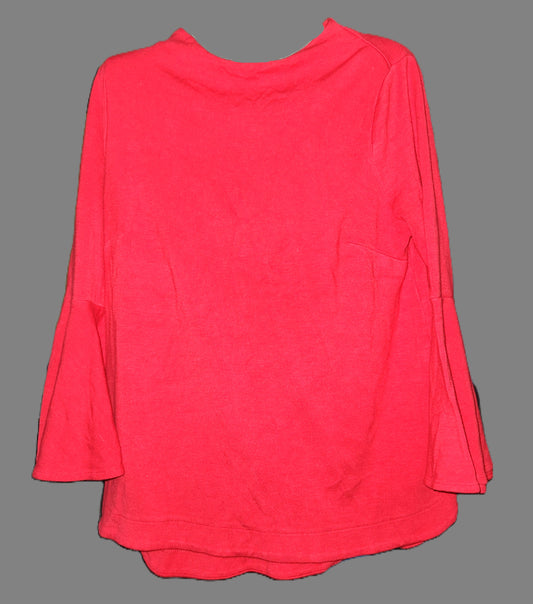 Crown & Ivy 3/4 Sleeve Red Top with Back Zipper - size M