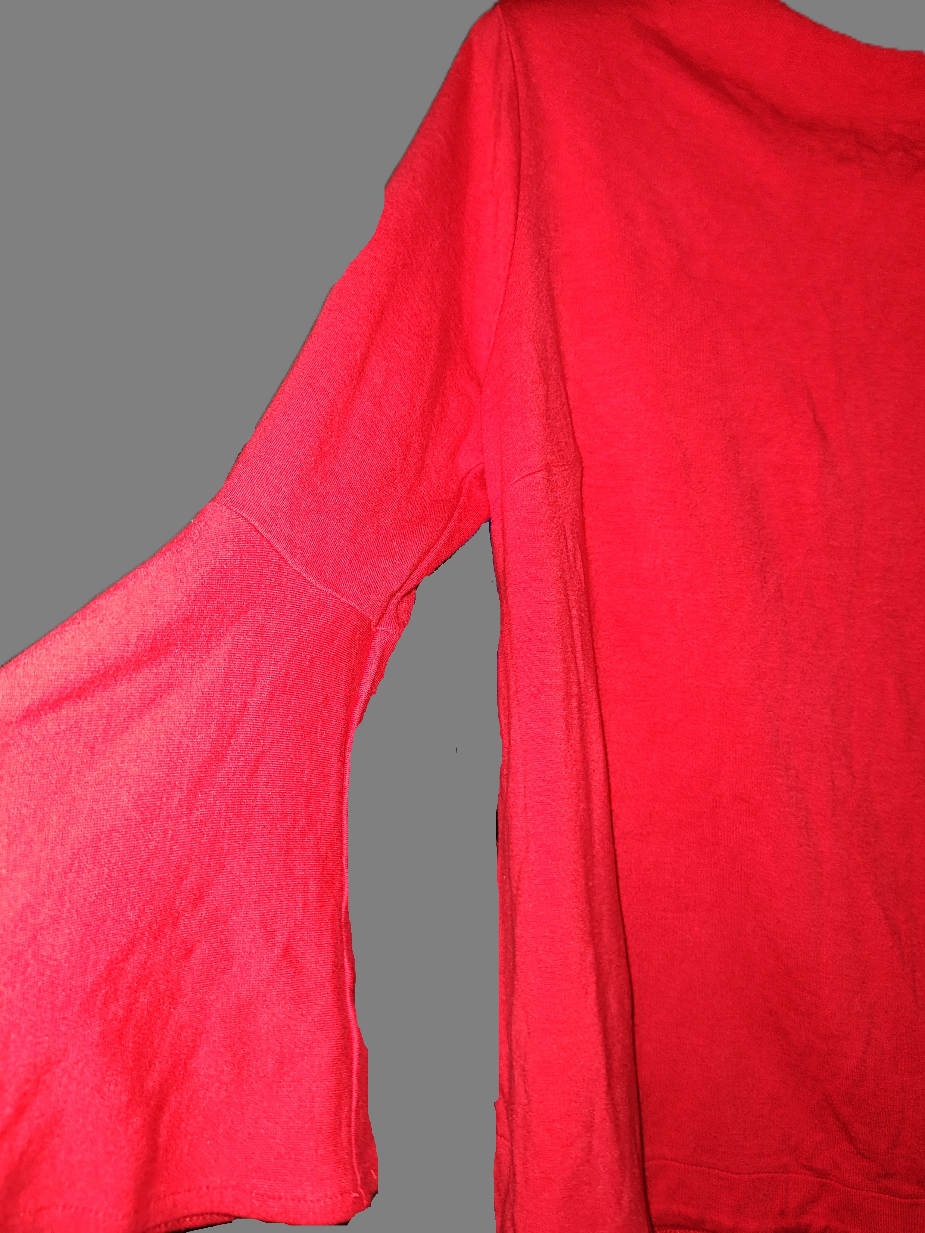 Crown & Ivy 3/4 Sleeve Red Top with Back Zipper - size M