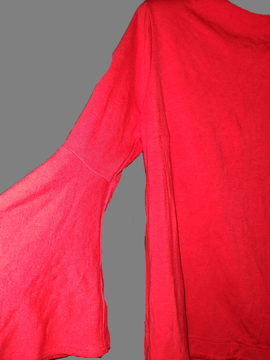 Crown & Ivy 3/4 Sleeve Red Top with Back Zipper - size M