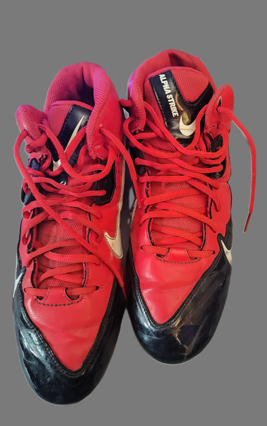 Men's Nike Red High Top Football Cleats - size 11.5