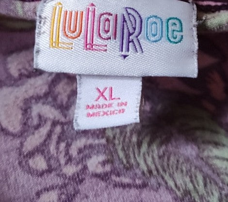 LulaRoe Purple Floral Pattern Midi Dress - size XL
