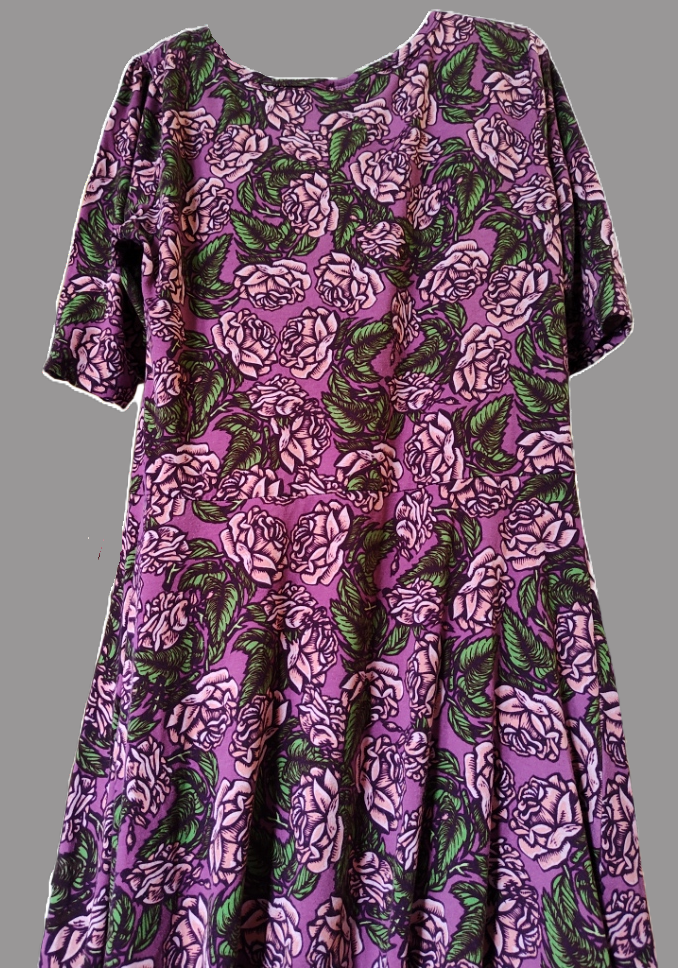 LulaRoe Purple Floral Pattern Midi Dress - size XL