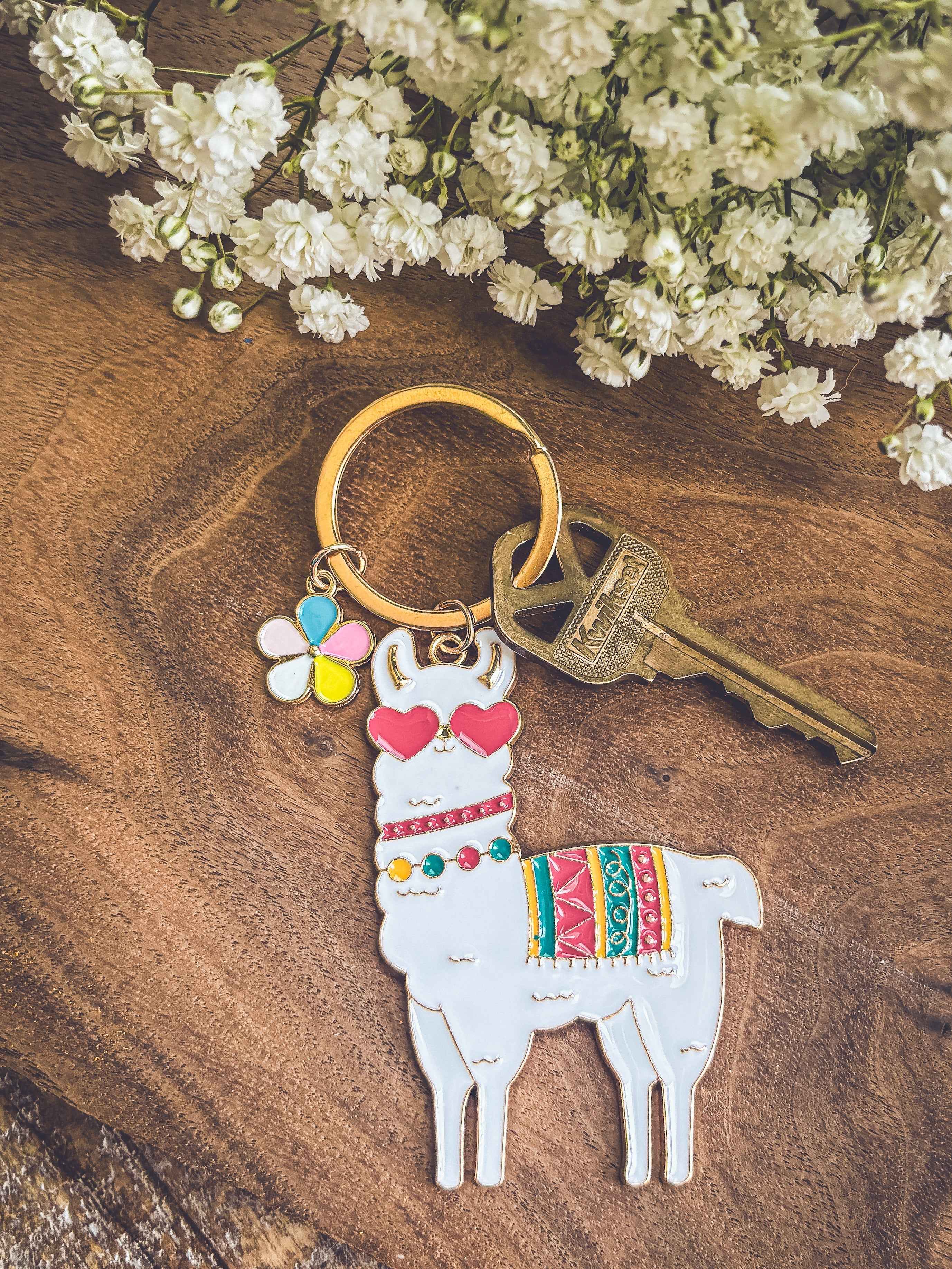 Adorable Colorful Llama Key Chain