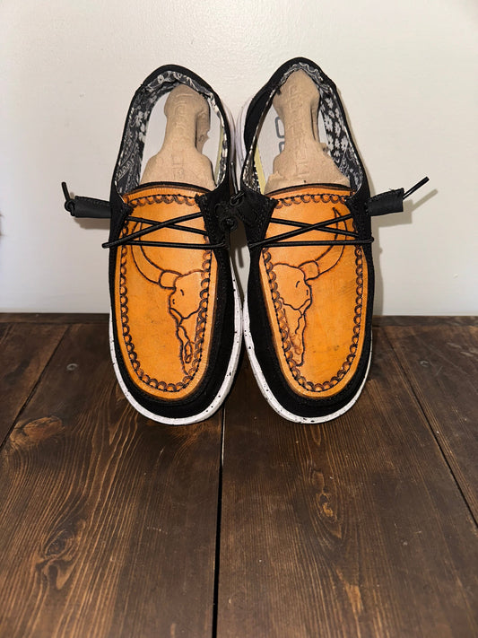 Women's Custom Steer Hey Dudes Slip-on Shoes