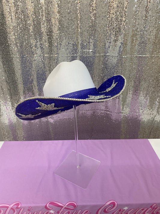 Dallas Cowboys White Straw Hat with Rhinestones