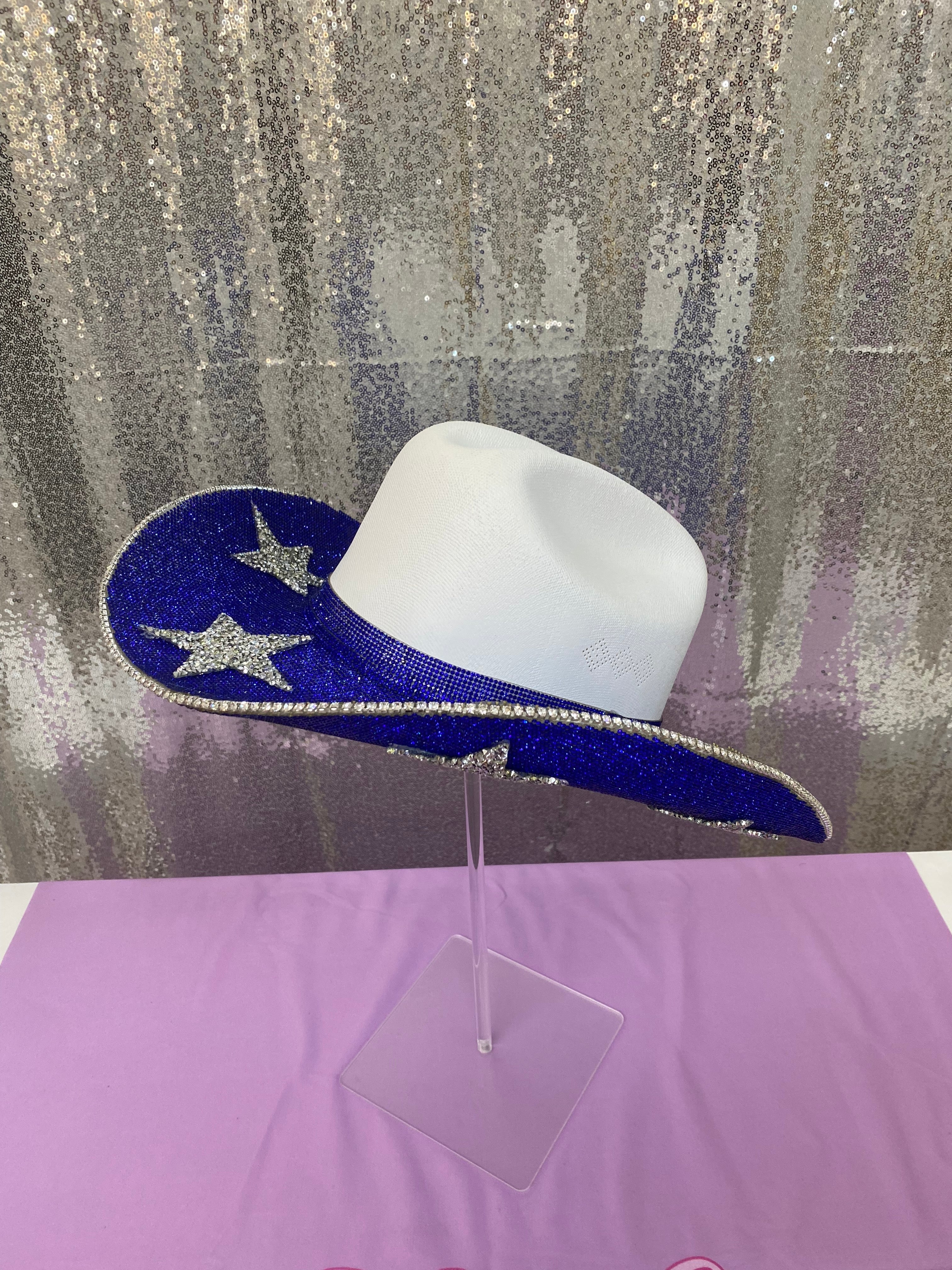Dallas Cowboys White Straw Hat with Rhinestones