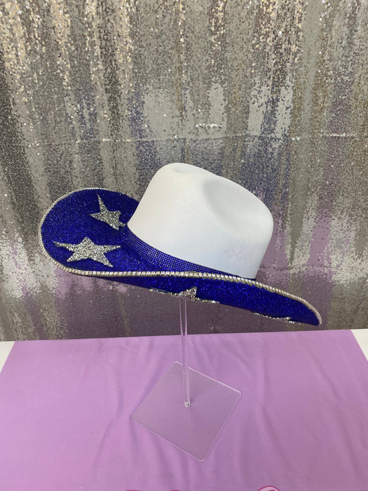 Dallas Cowboys White Straw Hat with Rhinestones