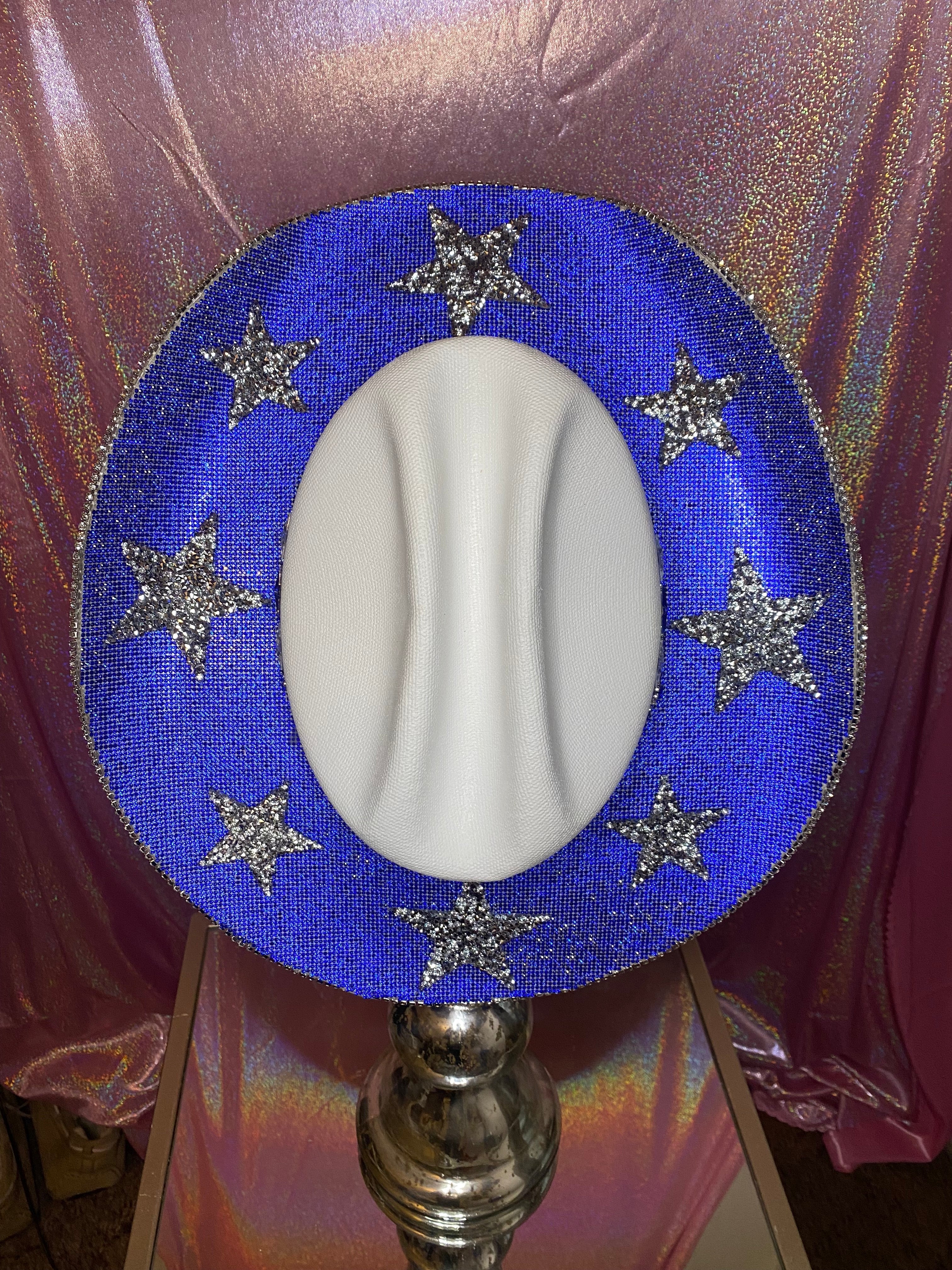 Dallas Cowboys White Straw Hat with Rhinestones