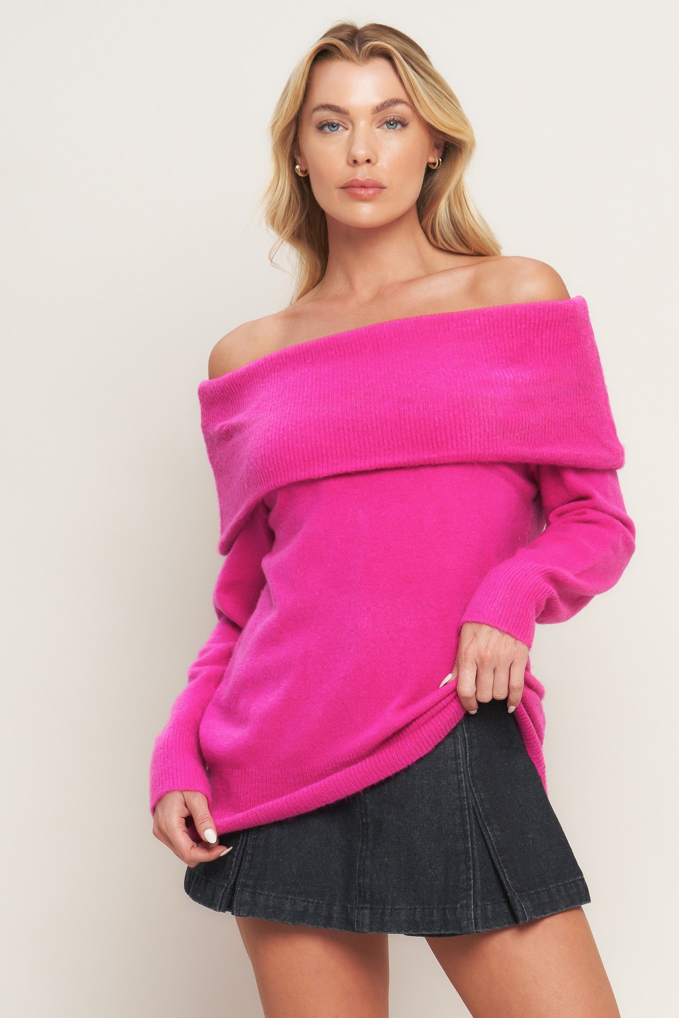 Gorgeous Fuchsia Vibe Sweater Top