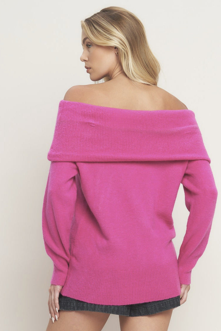 Gorgeous Fuchsia Vibe Sweater Top