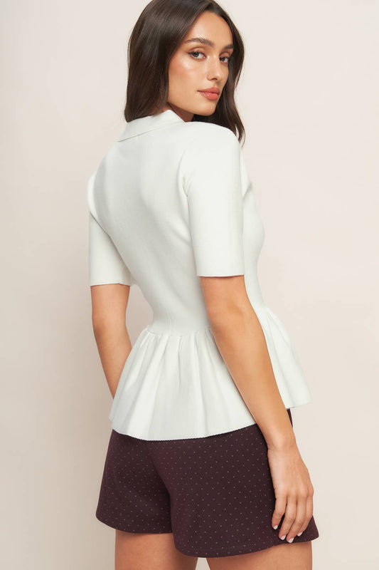 Sweet Serenade Cream Woven Knit Sweater for Women