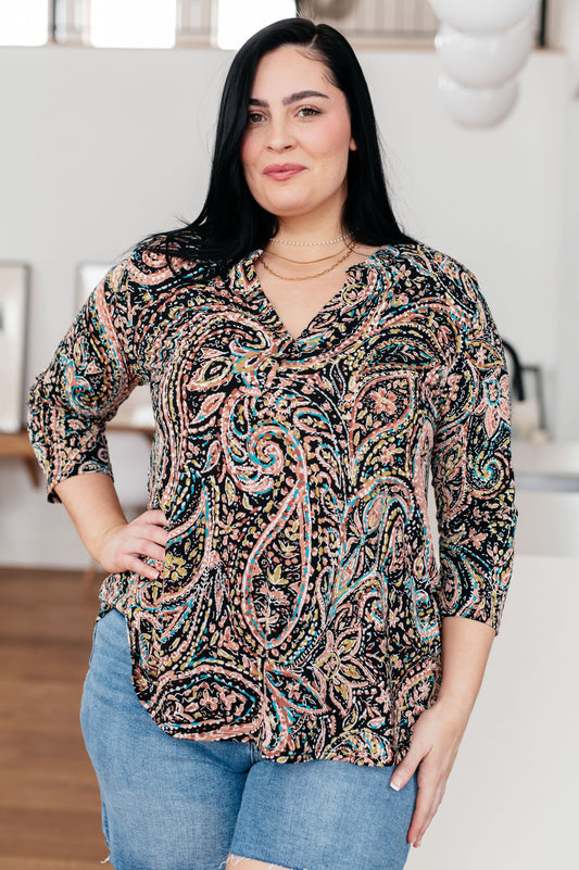 Women's I Think Different Teal Paisley Shirt up to 3XL