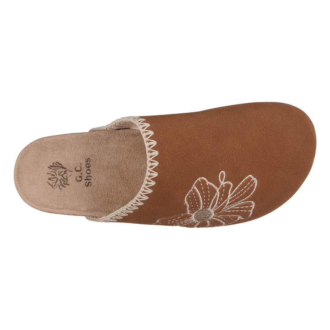 Women's Jamie Cognac Slide Footbed Clogs