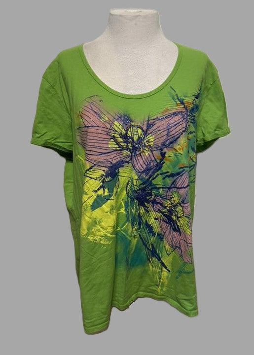Women's JMS Green Graphic T-shirt - size 2XL