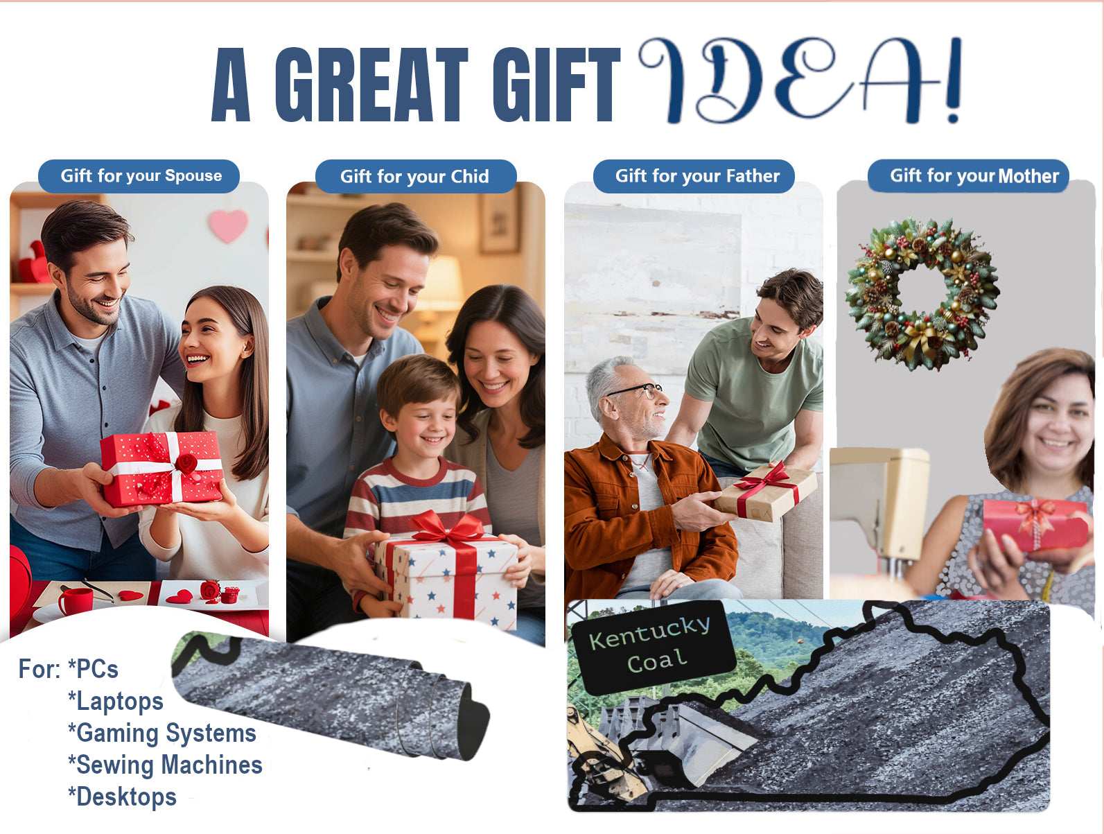 Kentucky Coal Industry Mousepad and Desk Mat - available in 2 sizes